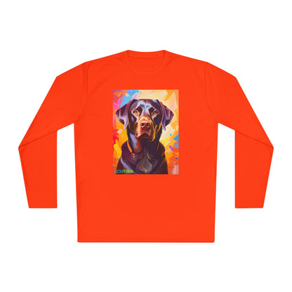 Pup Art Canvas Sport Long Sleeve Tee (Chocolate Lab)