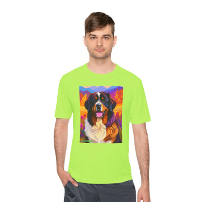 Pup Art Canvas Unisex Moisture Wicking Tee (Bernese Mountain Dog)