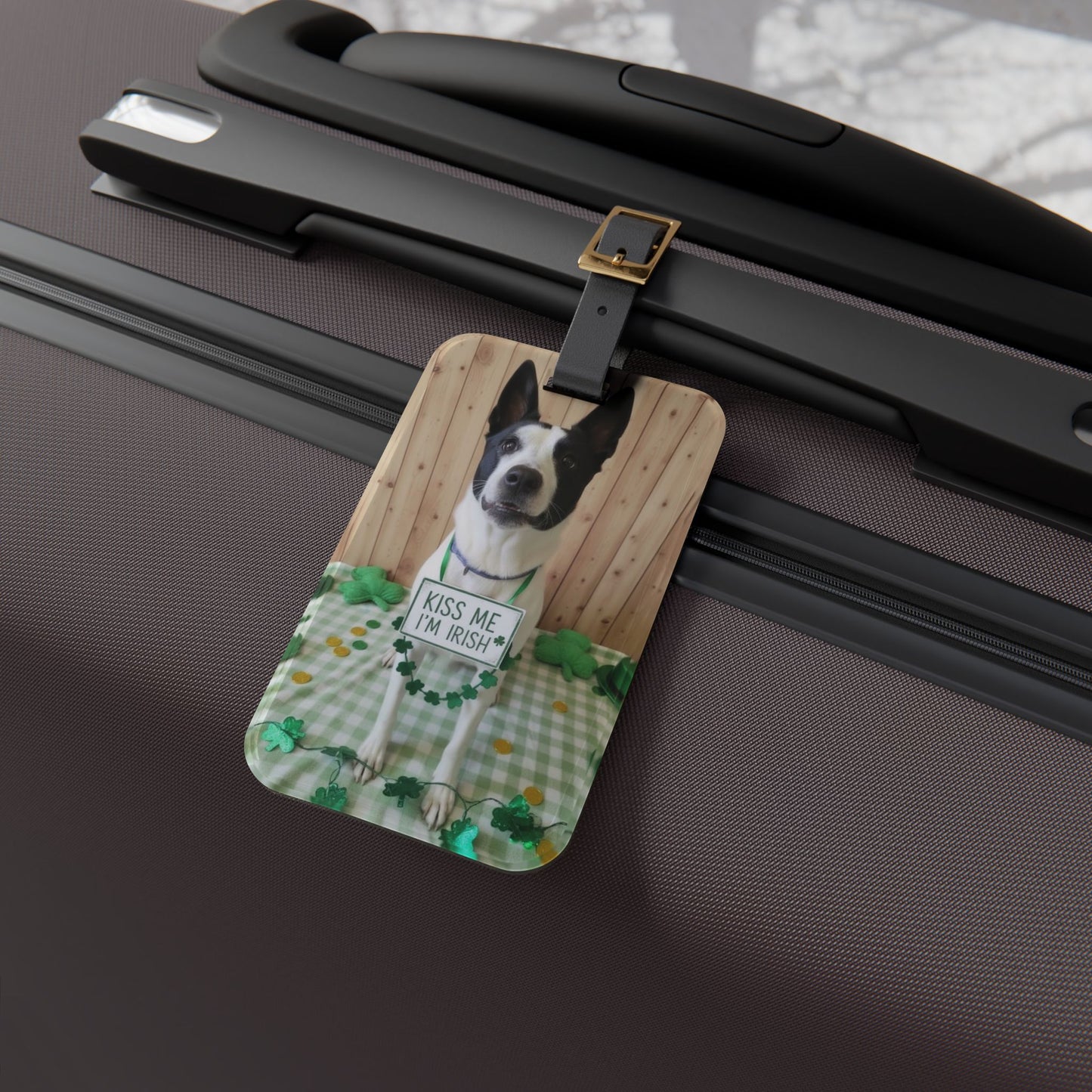 Kai - St. Patrick's Day Dog Luggage Tag