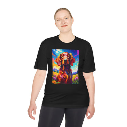 Pup Art Canvas Unisex Moisture Wicking Tee (Irish Setter)