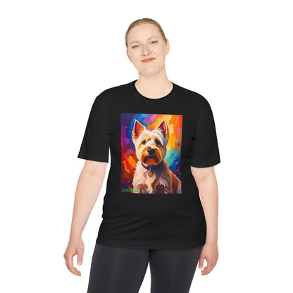 Pup Art Canvas Unisex Moisture Wicking Tee (West Highland White Terrier (Westie))