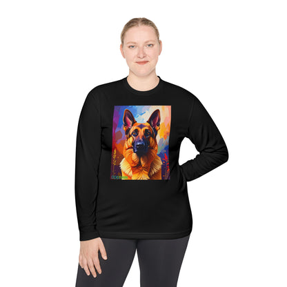 Pup Art Canvas Sport Long Sleeve Tee (German Shepherd)