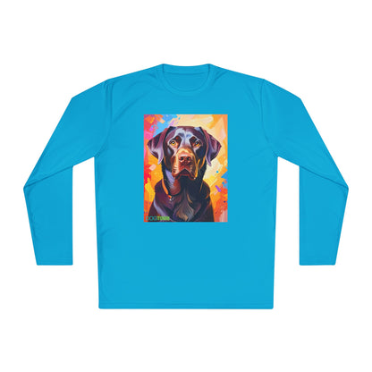 Pup Art Canvas Sport Long Sleeve Tee (Chocolate Lab)