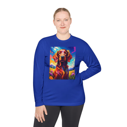 Pup Art Canvas Sport Long Sleeve Tee (Irish Setter)