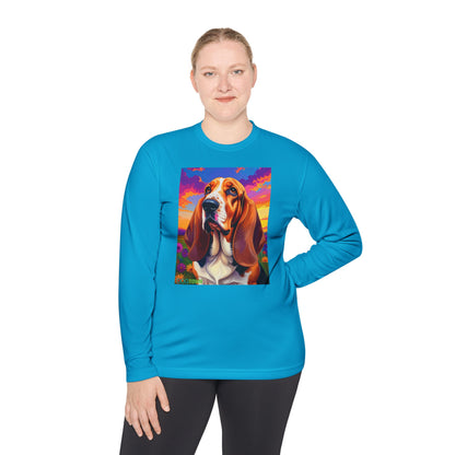 Pup Art Canvas Sport Long Sleeve Tee (Basset Hound)