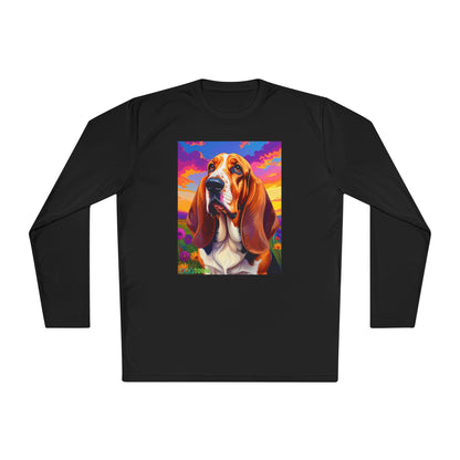 Pup Art Canvas Sport Long Sleeve Tee (Basset Hound)