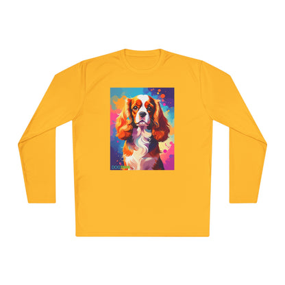 Pup Art Canvas Sport Long Sleeve Tee (Cavalier King Charles Spaniel)