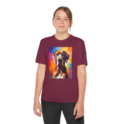 Pup Art Canvas - Kid's Sport Short Sleeve Tee (Great Dane)