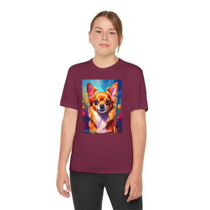 Pup Art Canvas - Kid's Sport Short Sleeve Tee (Chihuauha)
