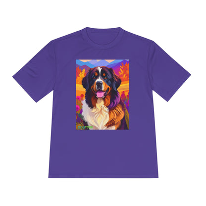 Pup Art Canvas Unisex Moisture Wicking Tee (Bernese Mountain Dog)
