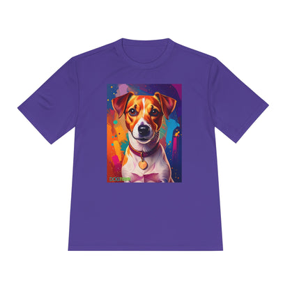 Pup Art Canvas Unisex Moisture Wicking Tee (Jack Russell Terrier)