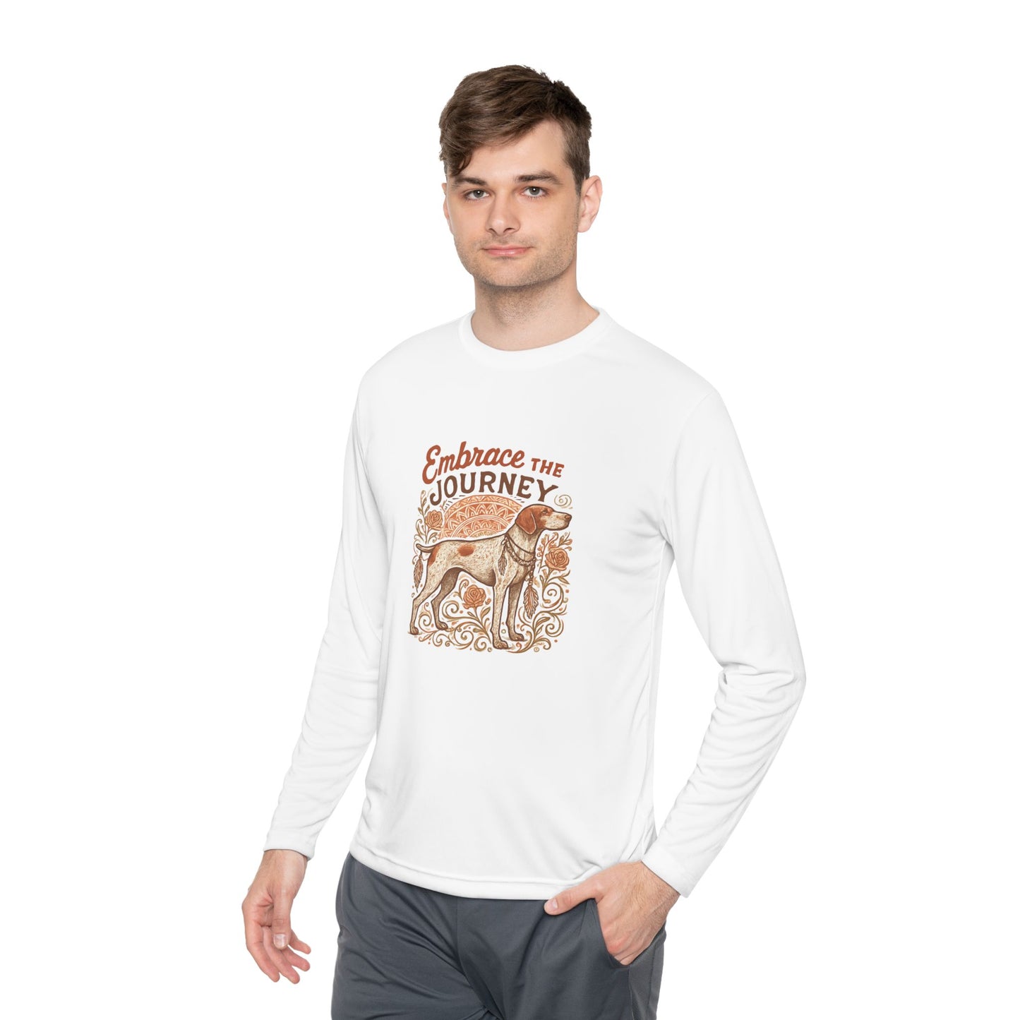 Dogtown Boho Revival "Embrace the Journey" Polyester Sport Long Sleeve Tee (German Shorthaired Pointer)