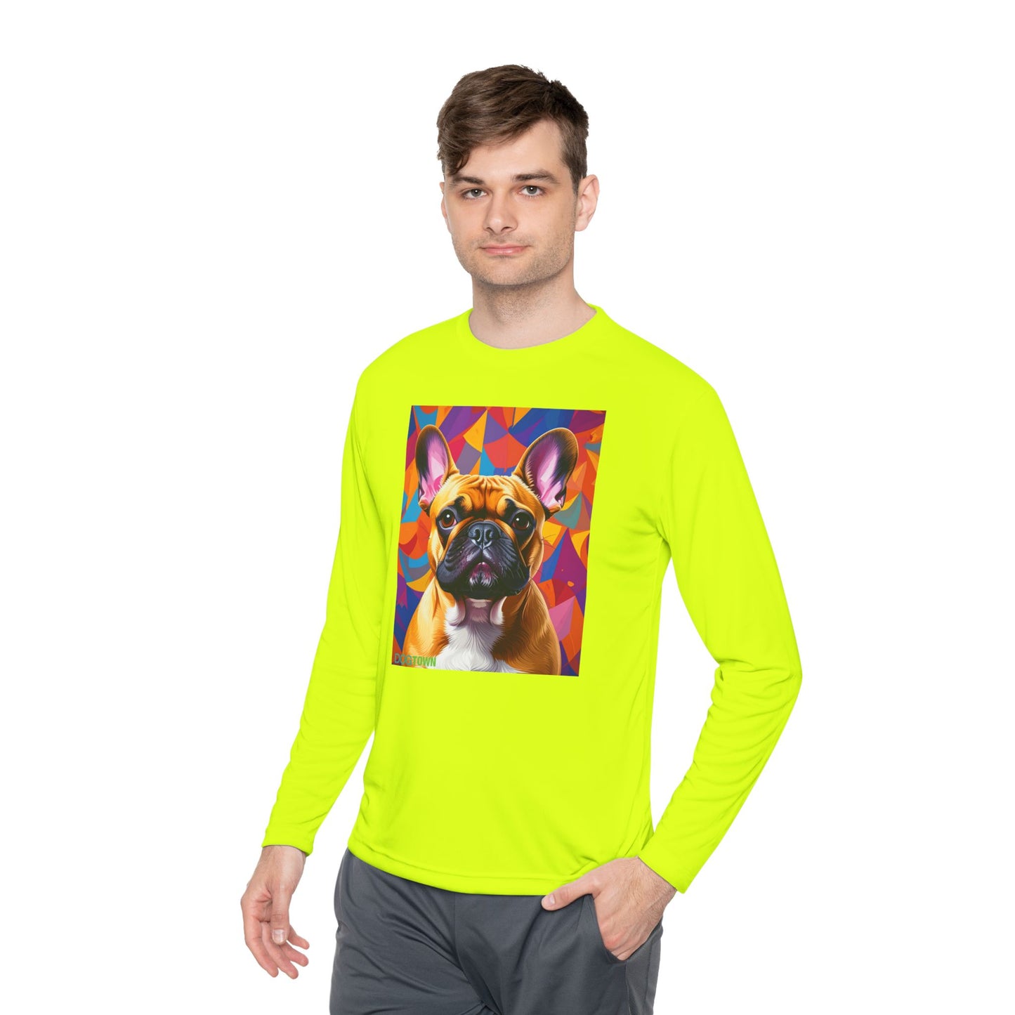Pup Art Canvas Sport Long Sleeve Tee (French Bulldog)