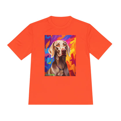 Pup Art Canvas Unisex Moisture Wicking Tee (Weimaraner)