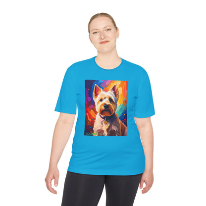 Pup Art Canvas Unisex Moisture Wicking Tee (West Highland White Terrier (Westie))