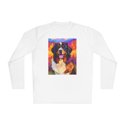 Pup Art Canvas Sport Long Sleeve Tee (Bernese Mountain Dog)
