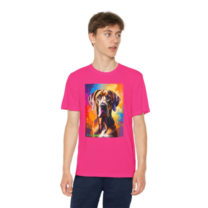 Pup Art Canvas - Kid's Sport Short Sleeve Tee (Great Dane)