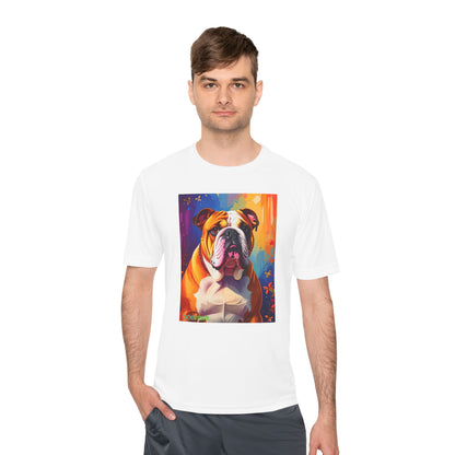Pup Art Canvas Unisex Moisture Wicking Tee (English Bulldog)