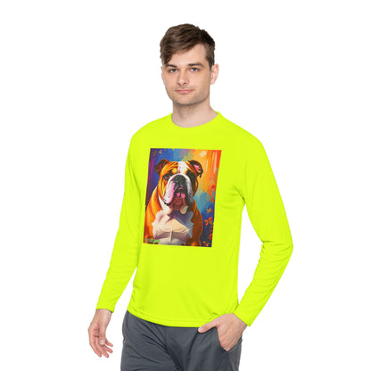 Pup Art Canvas Sport Long Sleeve Tee (English Bulldog)