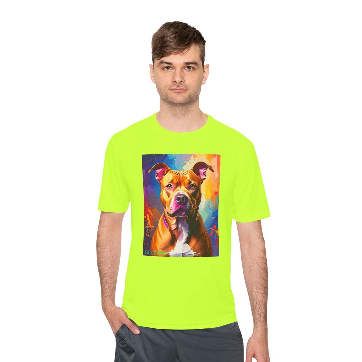 Pup Art Canvas Unisex Moisture Wicking Tee (Pit Bull)