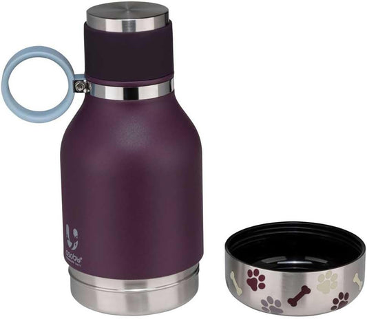 Stainless Steel Insulated Water Bottle with Removable Dog Bowl