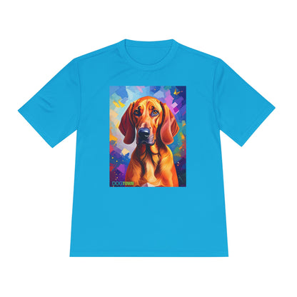 Pup Art Canvas Unisex Moisture Wicking Tee (Redbone Coonhound)