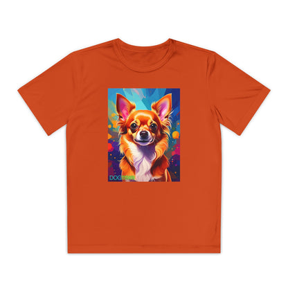 Pup Art Canvas - Kid's Sport Short Sleeve Tee (Chihuauha)