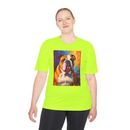 Pup Art Canvas Unisex Moisture Wicking Tee (English Bulldog)