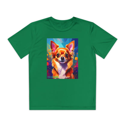 Pup Art Canvas - Kid's Sport Short Sleeve Tee (Chihuauha)