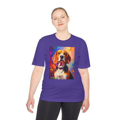 Pup Art Canvas Unisex Moisture Wicking Tee (Beagle)