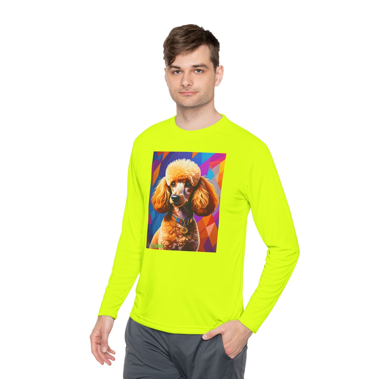 Pup Art Canvas Sport Long Sleeve Tee (Mini Poodle)