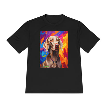 Pup Art Canvas Unisex Moisture Wicking Tee (Weimaraner)