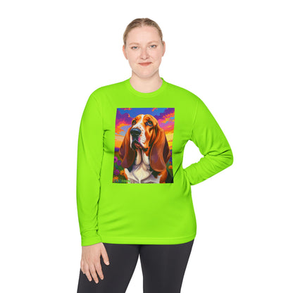 Pup Art Canvas Sport Long Sleeve Tee (Basset Hound)