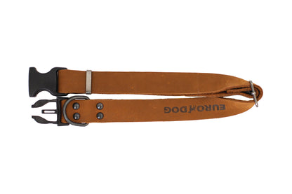 Sport Style Earth Brown Leather Dog Collar