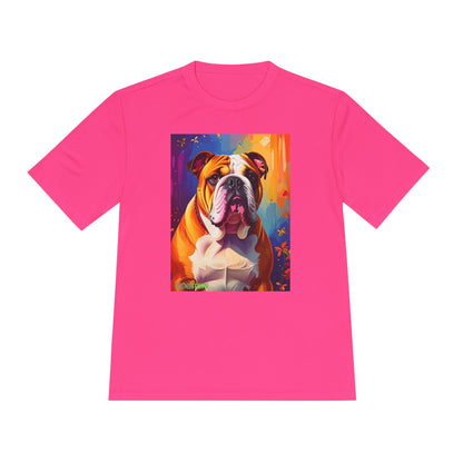 Pup Art Canvas Unisex Moisture Wicking Tee (English Bulldog)