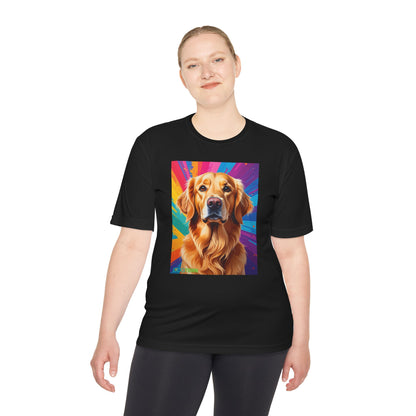 Pup Art Canvas Unisex Moisture Wicking Tee (Golden Retriever)