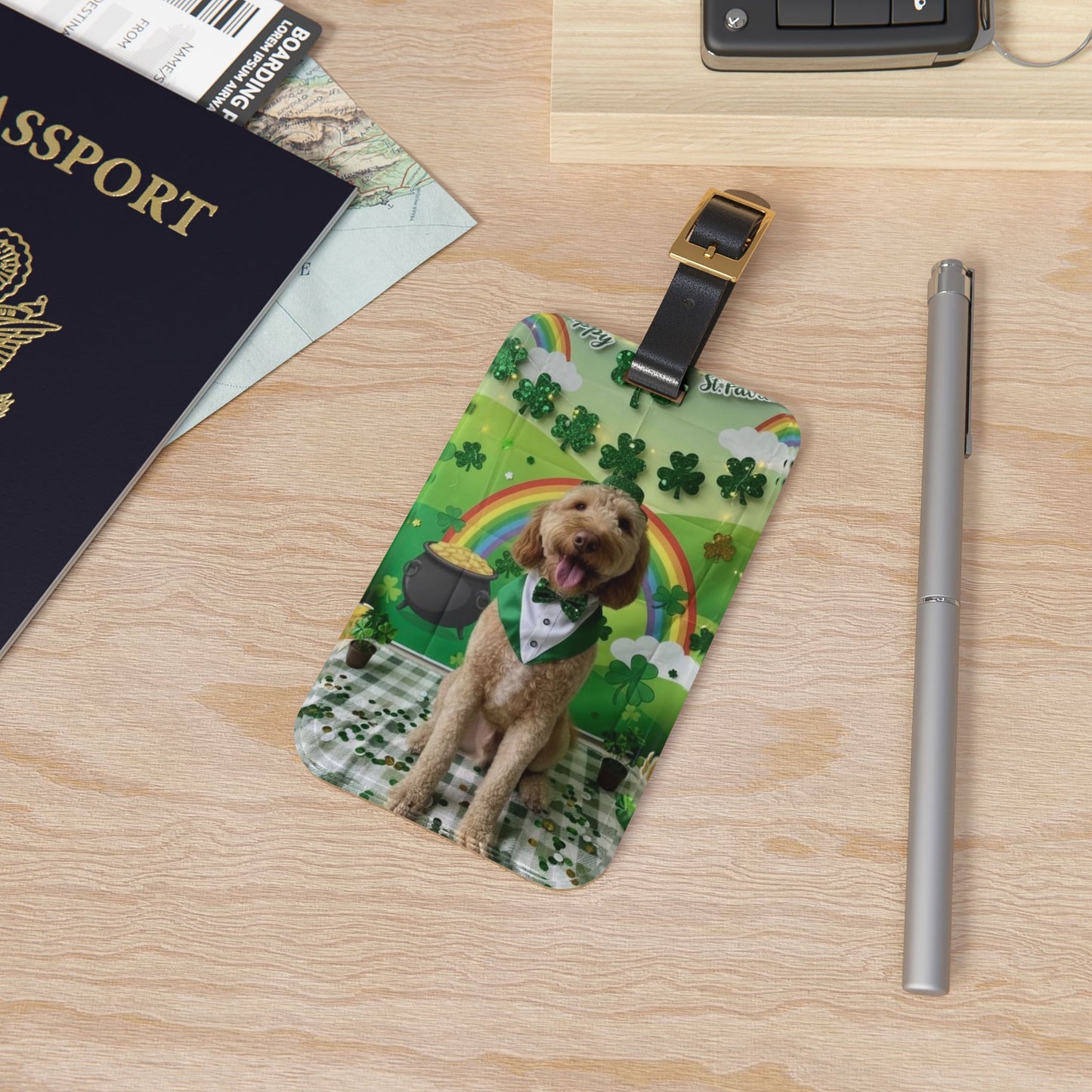Rhodes - St. Patrick's Day Dog Luggage Tag