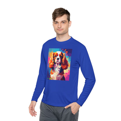 Pup Art Canvas Sport Long Sleeve Tee (Cavalier King Charles Spaniel)