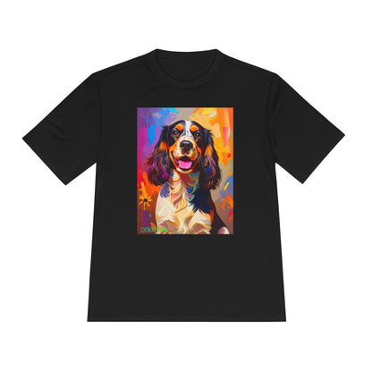 Pup Art Canvas Unisex Moisture Wicking Tee (English Springer Spaniel - 1)