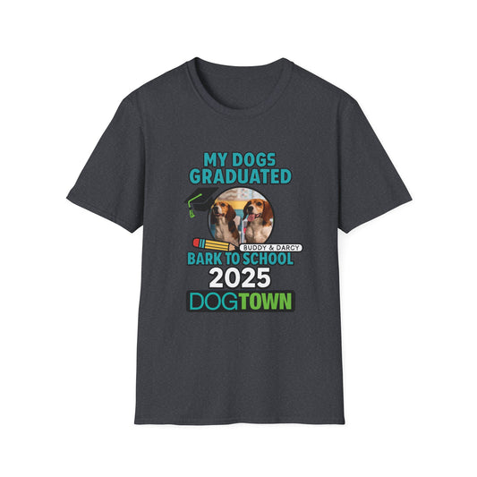 Bark to School 2025 - Unisex T-Shirt (Buddy & Darcy)