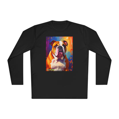 Pup Art Canvas Sport Long Sleeve Tee (English Bulldog)