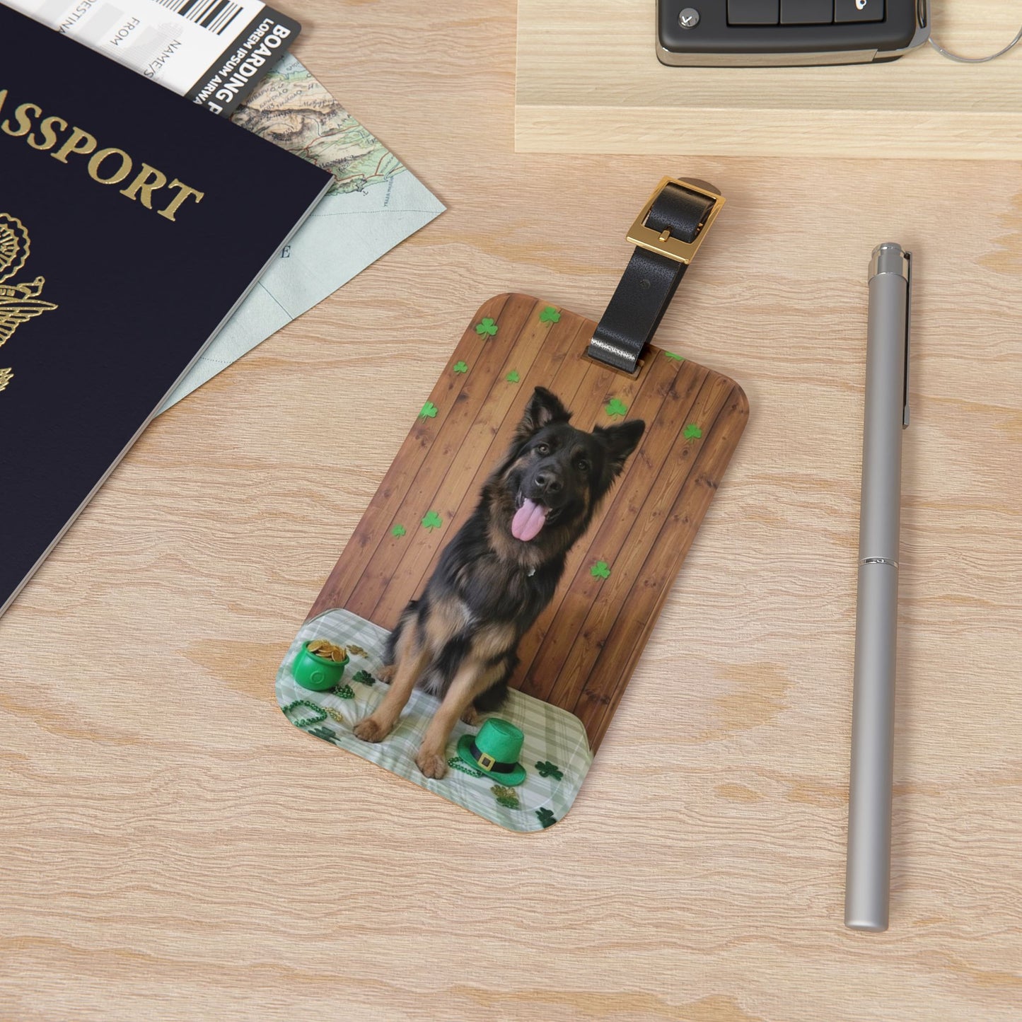 Kaz - St. Patrick's Day Dog Luggage Tag