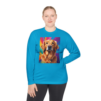 Pup Art Canvas Sport Long Sleeve Tee (Golden Retriever)