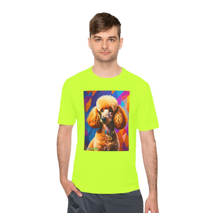 Pup Art Canvas Unisex Moisture Wicking Tee (Mini Poodle)