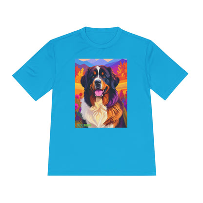 Pup Art Canvas Unisex Moisture Wicking Tee (Bernese Mountain Dog)