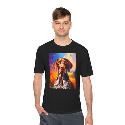 Pup Art Canvas Unisex Moisture Wicking Tee (German Shorthaired Pointer)