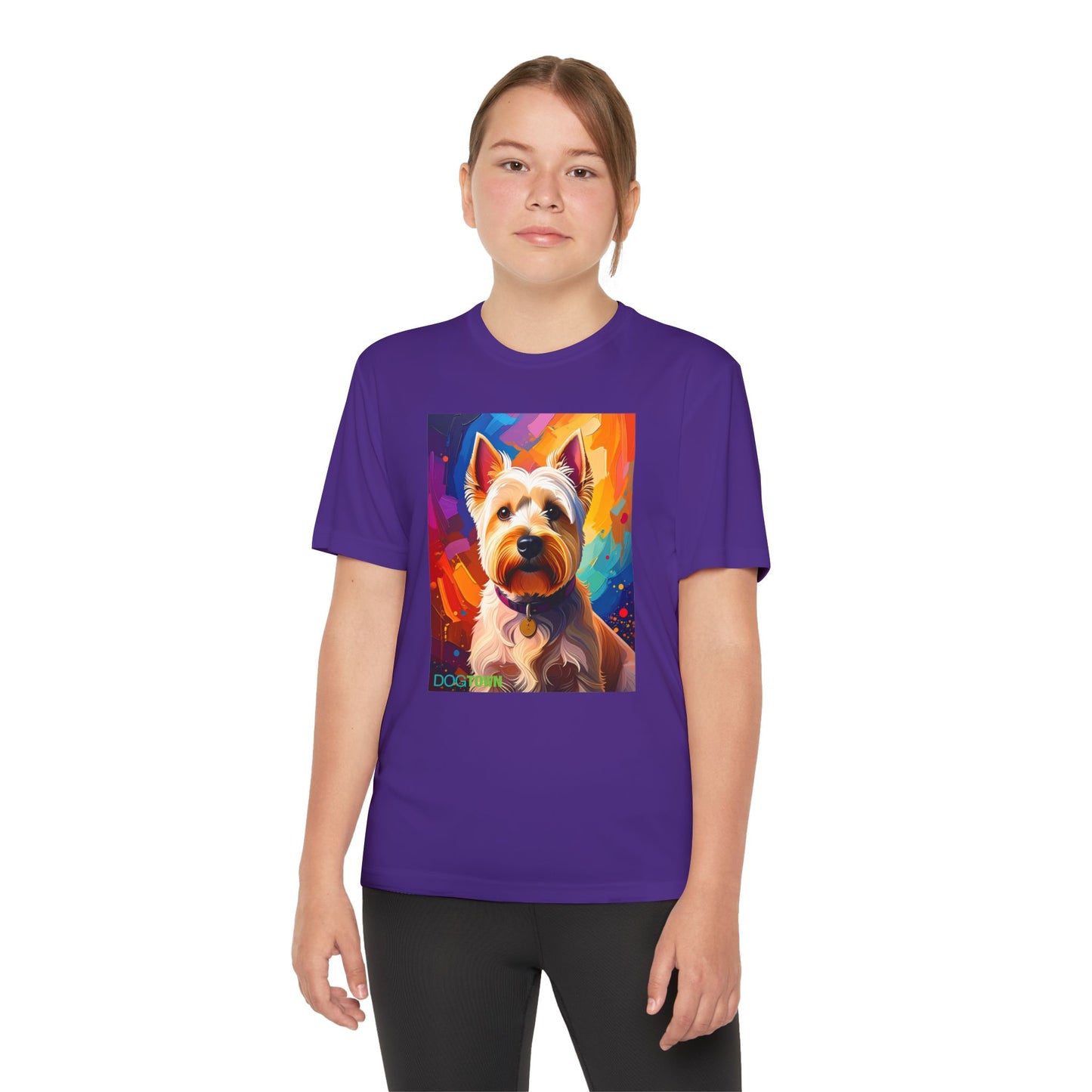 Pup Art Canvas - Kid's Sport Short Sleeve Tee (West Highland White Terrier)