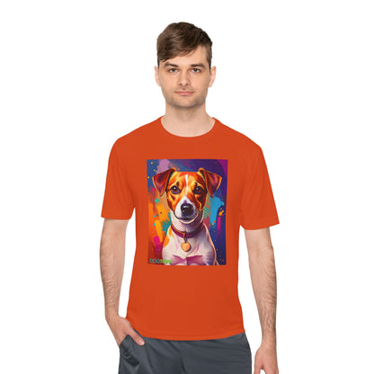 Pup Art Canvas Unisex Moisture Wicking Tee (Jack Russell Terrier)
