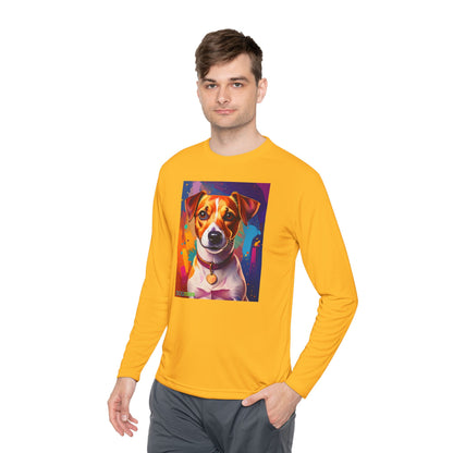 Pup Art Canvas Sport Long Sleeve Tee (Jack Russell Terrier)