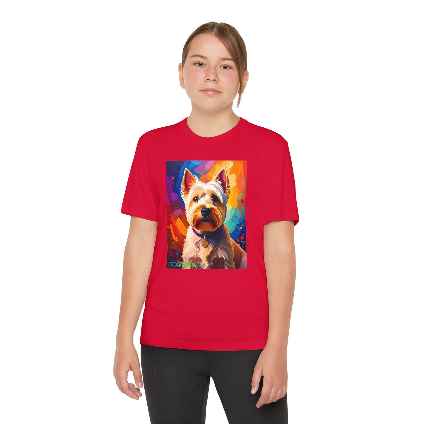 Pup Art Canvas - Kid's Sport Short Sleeve Tee (West Highland White Terrier)